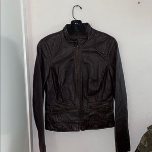 Dark brown leather jacket